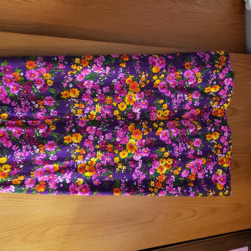 Vintage Floral Maxi Dress. Pink. Purple. Yellow. OOAK. 70s. Flower Power. - Picture 9 of 15